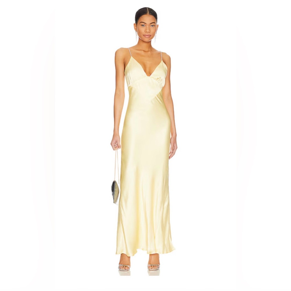 Bardot Diamonte capri Yellow Maxi Dress